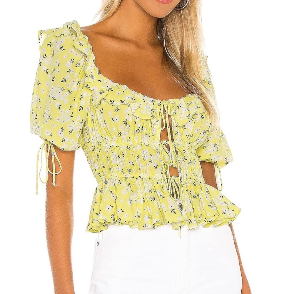 For Love and Lemons Chrysanthemum Crop Top size xs